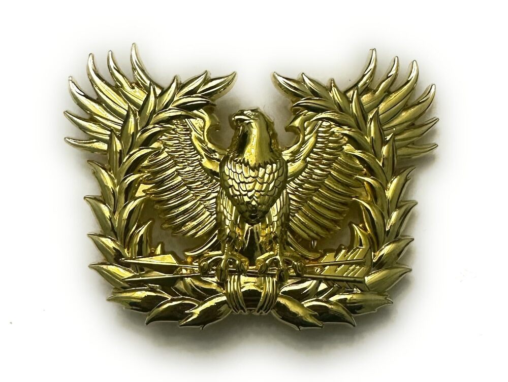 6250 Warrant Officer Eagle Rising Traditional Belt Buckle Shiny Gold